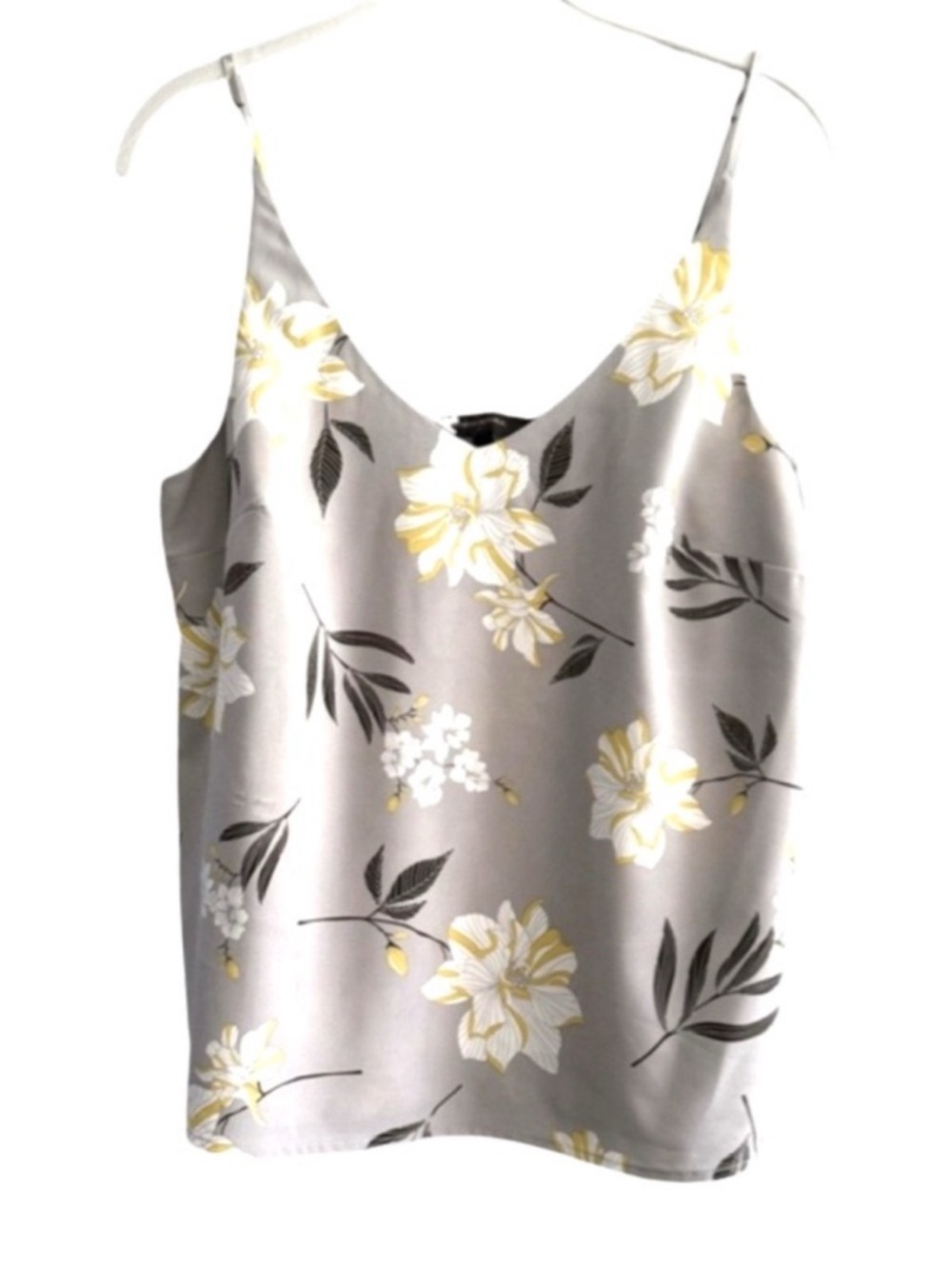 Banana Republic Factory Floral Camisole V-neck Gray Multi Size S